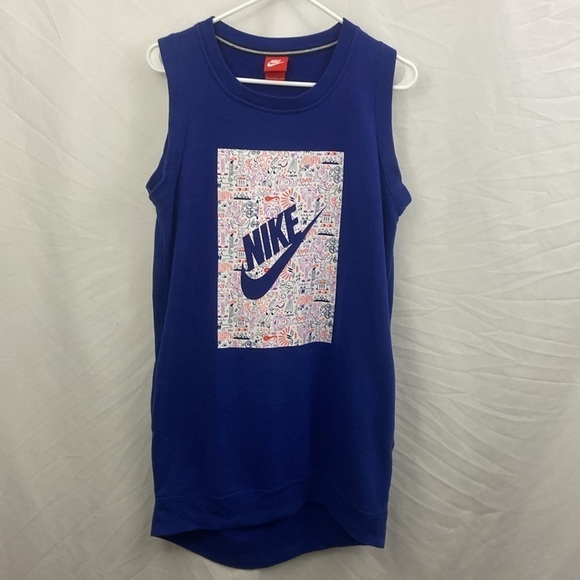 Nike Womens Blue Size Small Sweatshirt Sleeveless Dress - Picture 3 of 11
